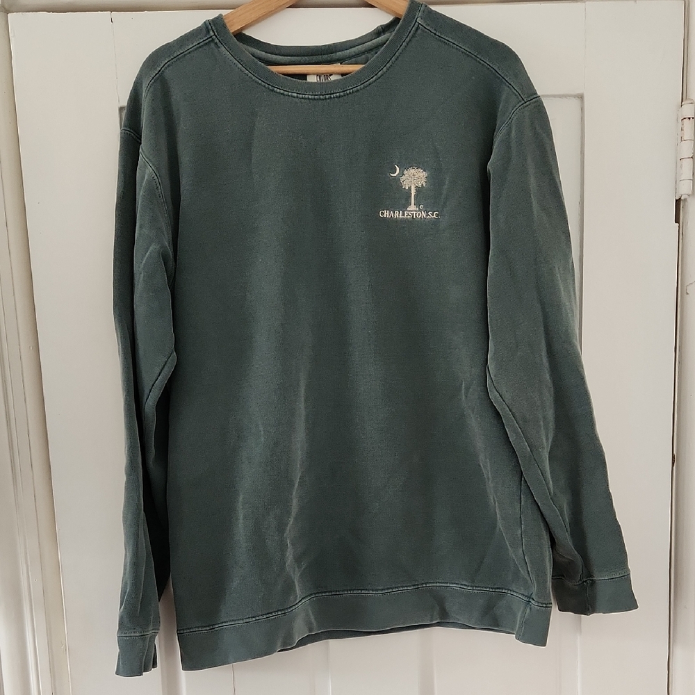Comfort Colors Men's Crewneck Sweater‎ - Charleston S.C. Teal